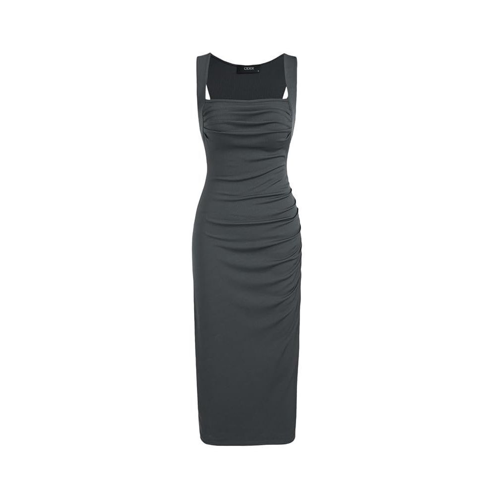 Cider Charcoal Gray Midi Bodycon Dress - Picture 5 of 9